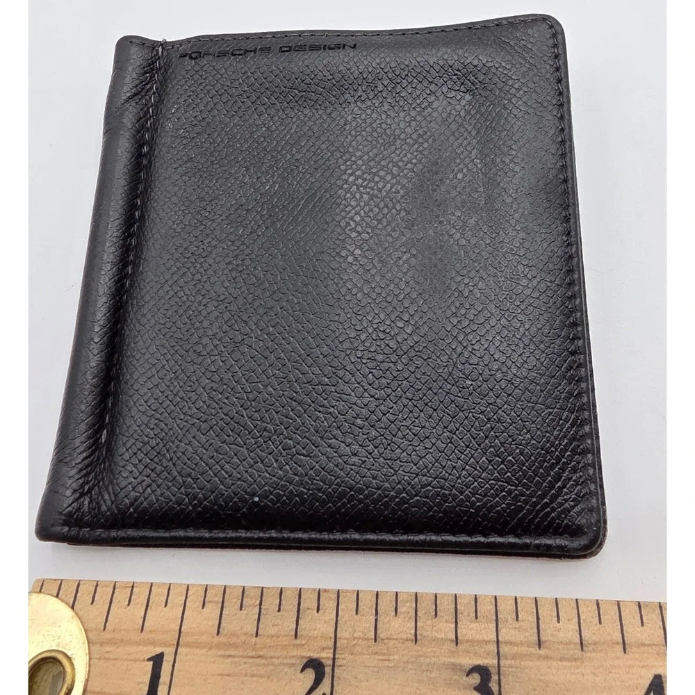 RARE Porsche Design Leather Bifold Money Clip Wallet Mens Luxury Accessory